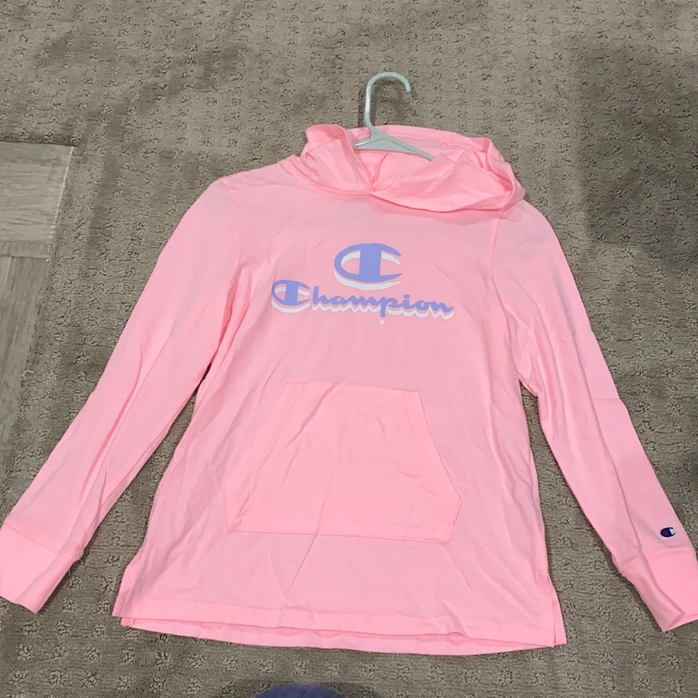 Girls Hooded Champion Long Sleeve Shirt